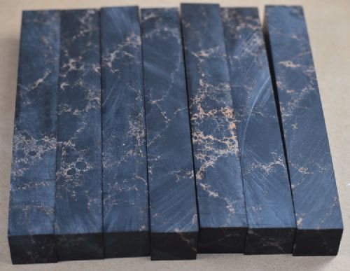 Black with Copper Matrix Tru-Stone Pen Blank 2nds - 3/4